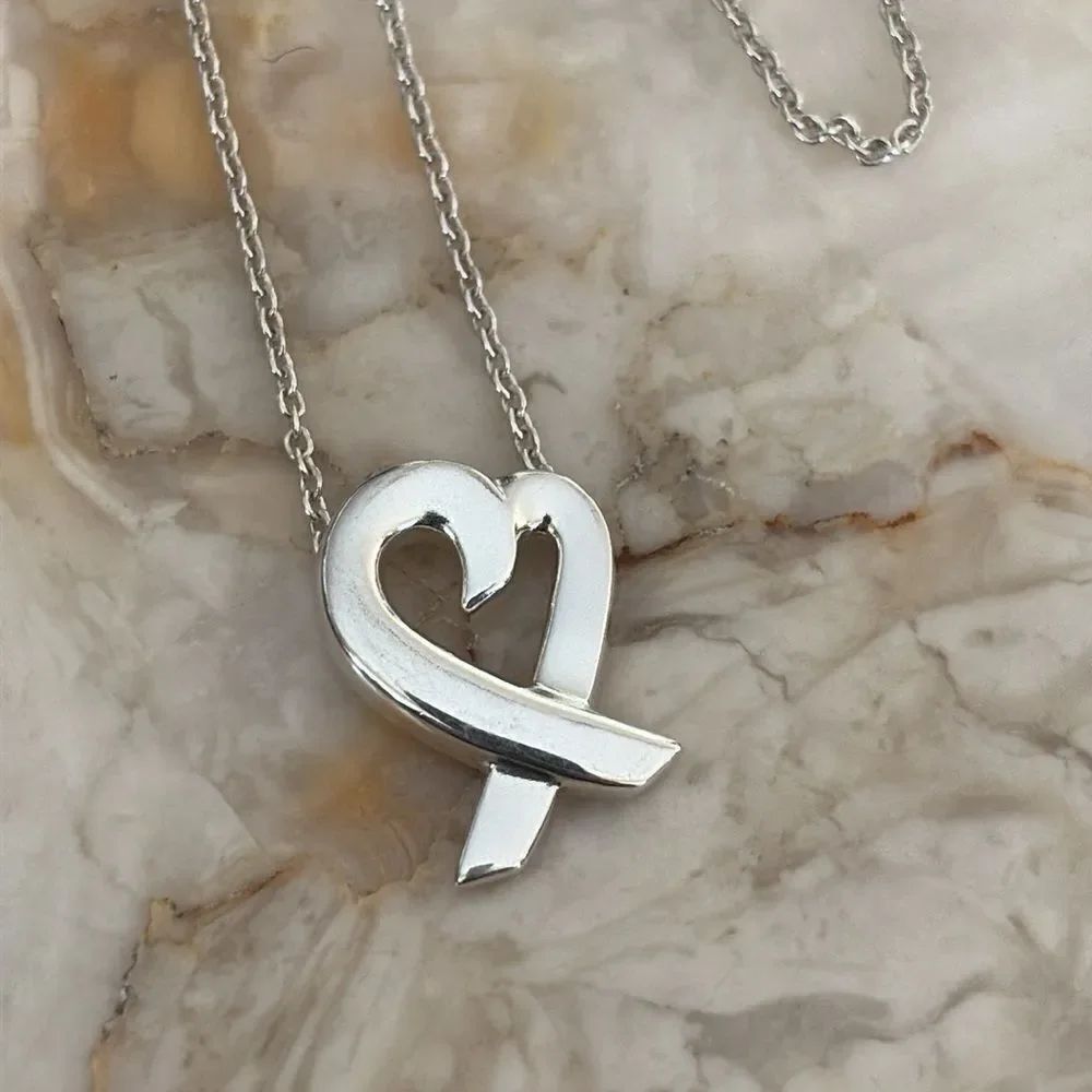 Tiffany & Co. Paloma Picasso Loving Heart Necklace Sterling Silver